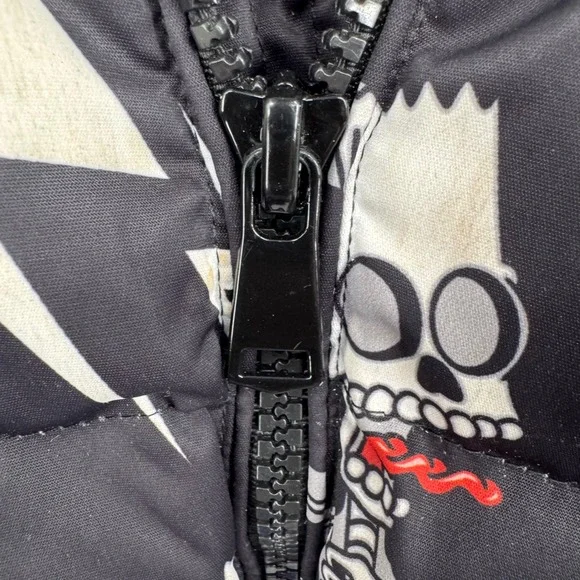 The Simpsons Bart Skeleton‎ Lightning Bolt Puffer Heavyweight Jacket Mens L